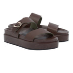 Latria 2Flatform Leather Khaki sandals 3-4