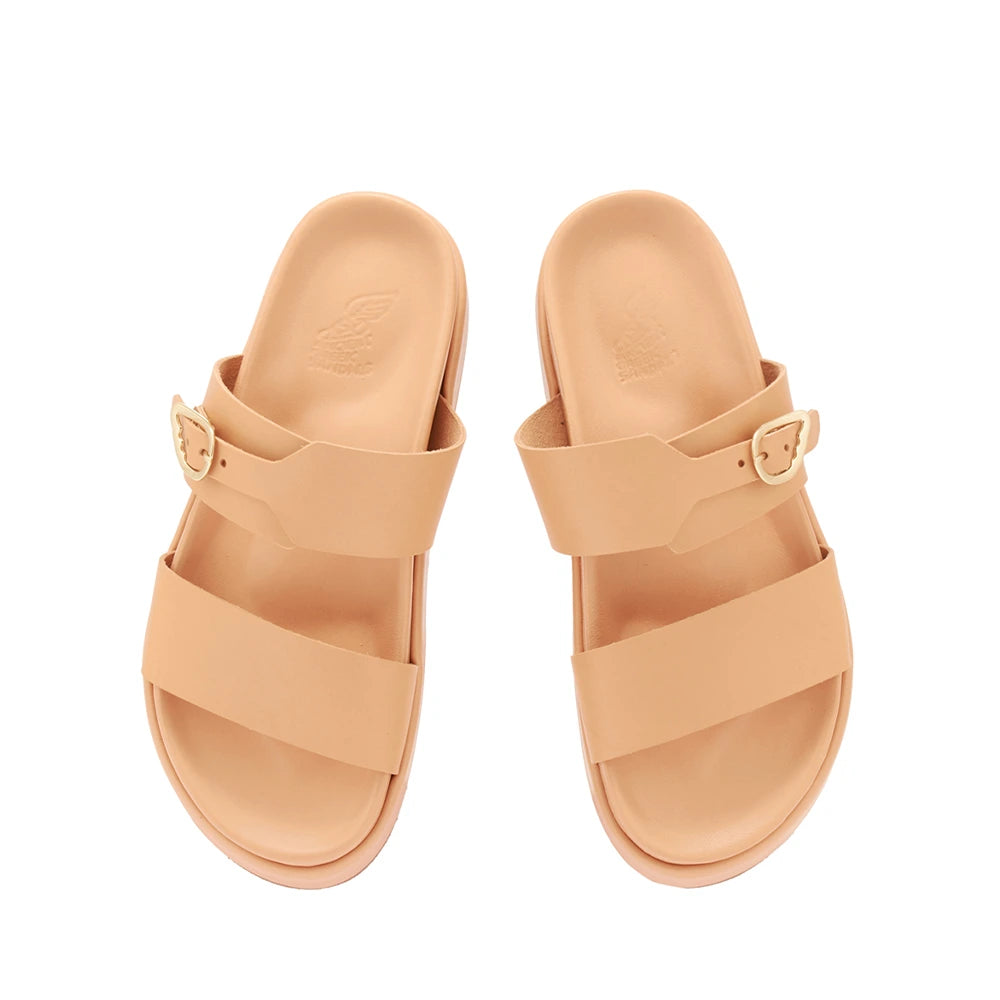 Latria 2Flatform Leather Natural sandals top
