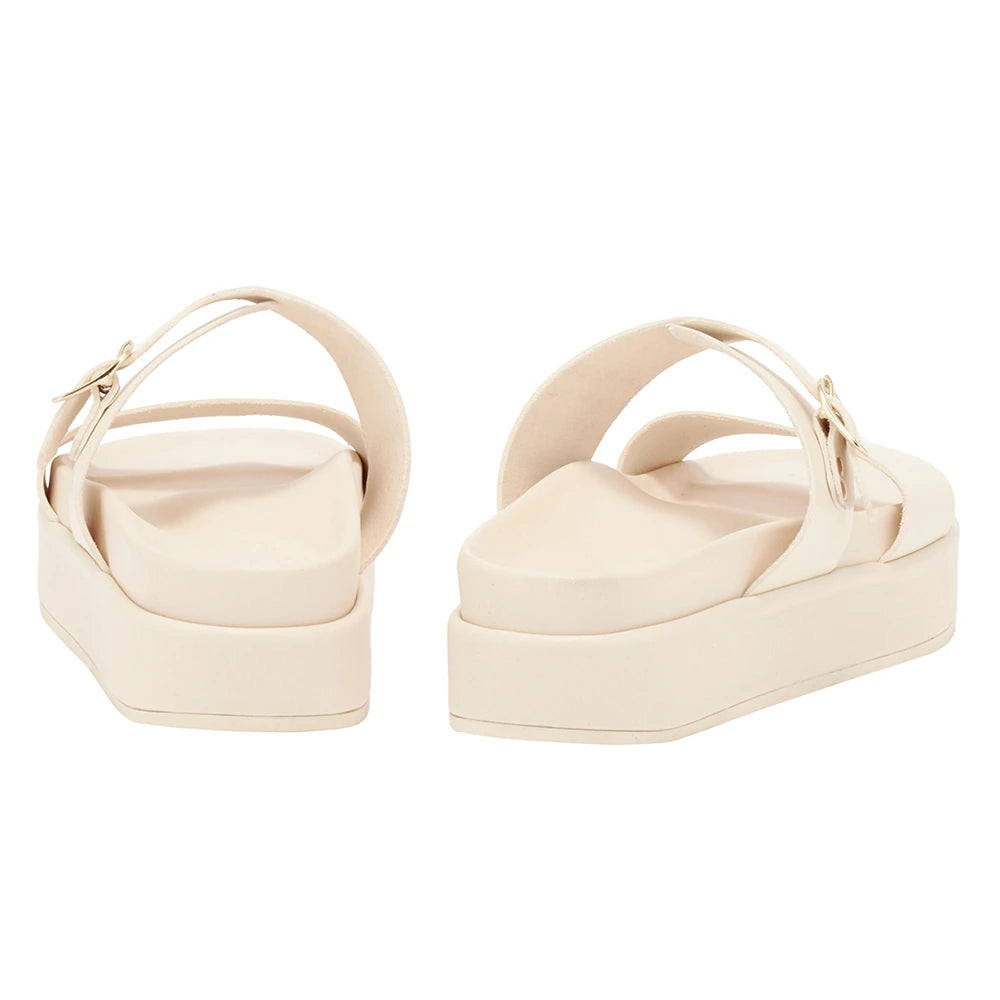 Latria 2Flatform Leather Off White sandals back
