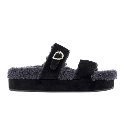 Latria 2flatform Suede All Black sandals side