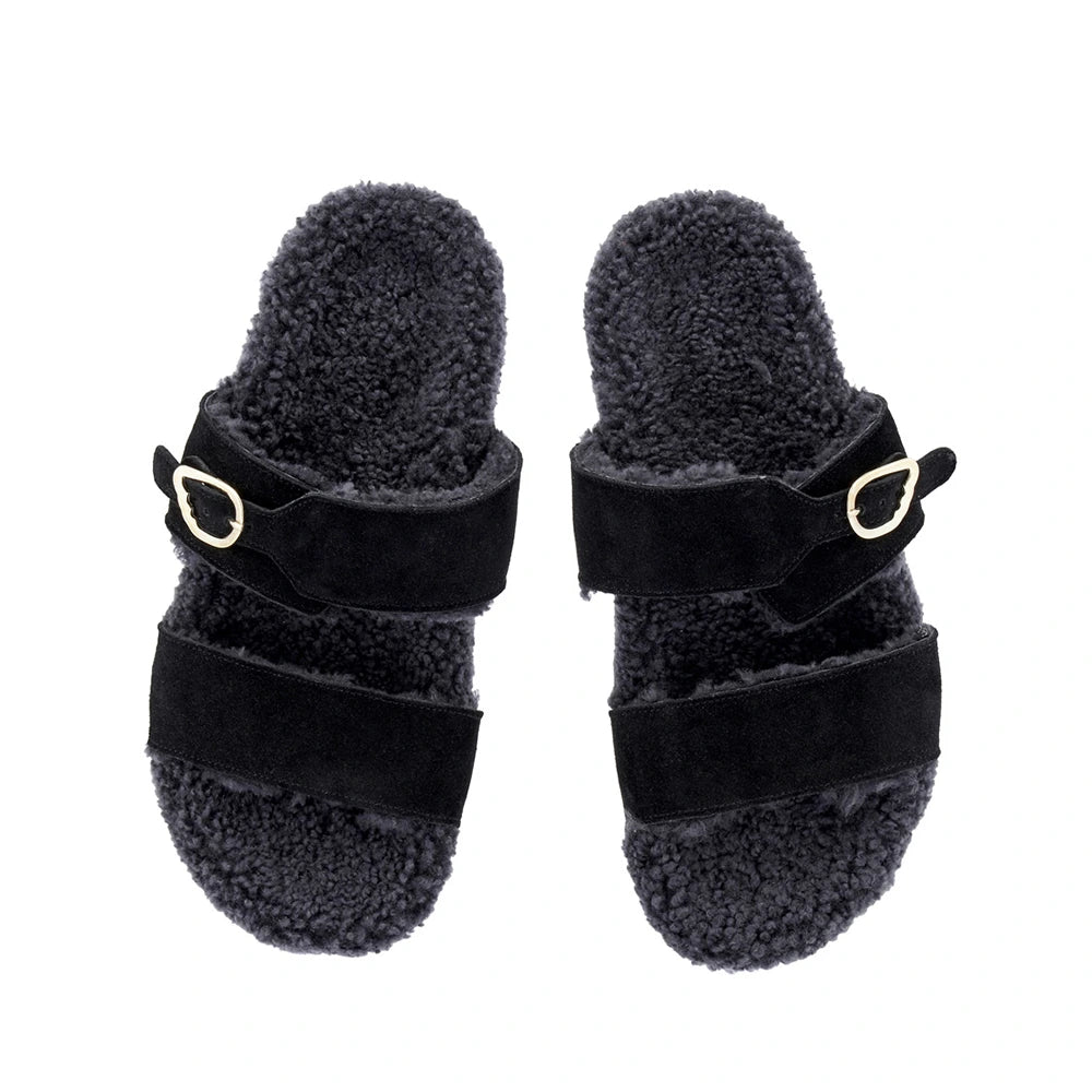 Latria 2flatform Suede All Black sandals top