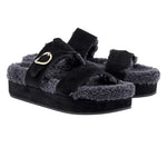 Latria 2flatform Suede All Black sandals 3-4