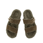 Latria 2flatform Suede All Khaki sandals top