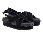 Parnassos Shearling All Black sandals 3-4