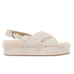 Parnassos Shearling All Taupe sandals side