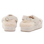 Parnassos Shearling All Taupe sandals back