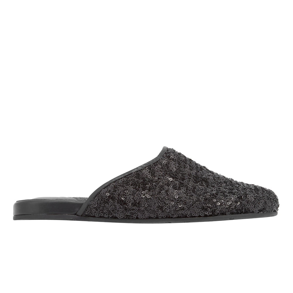 The Slipper Sequins Black side view