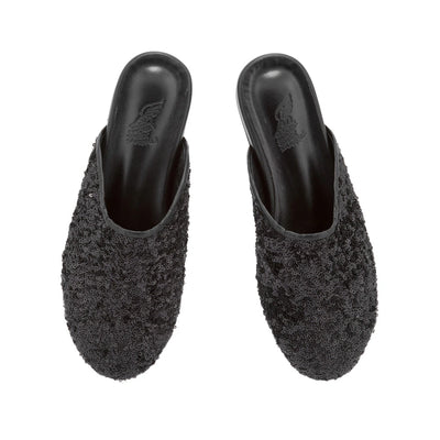 The Slipper Sequins Black top view