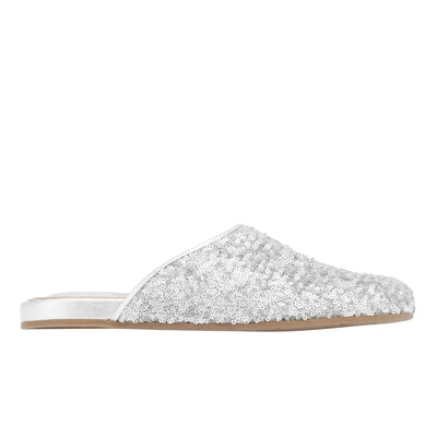 The Slipper Sequins Silver side view