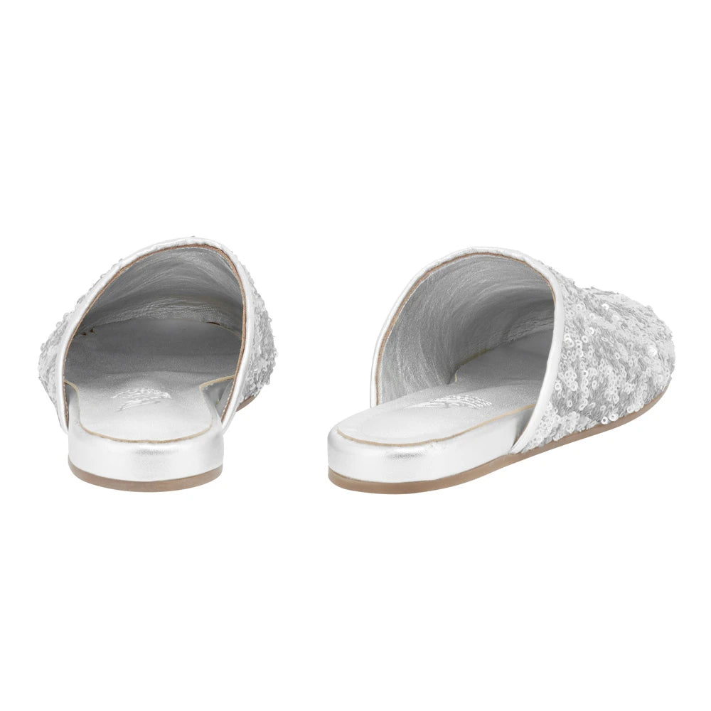 The Slipper Sequins Silver back view