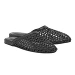 The Slipper Rafiia Black 3-4