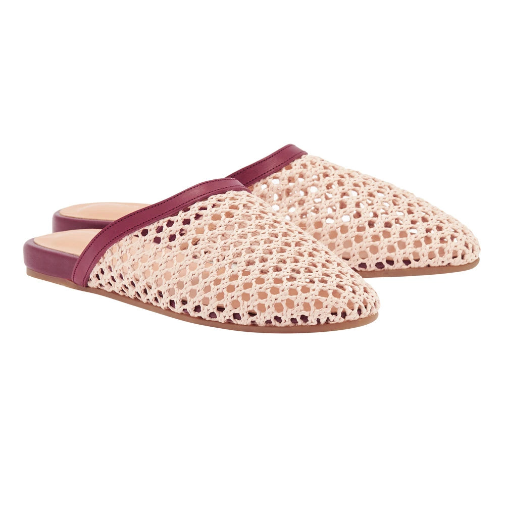 The Slipper Raffia Nude 3-4 view