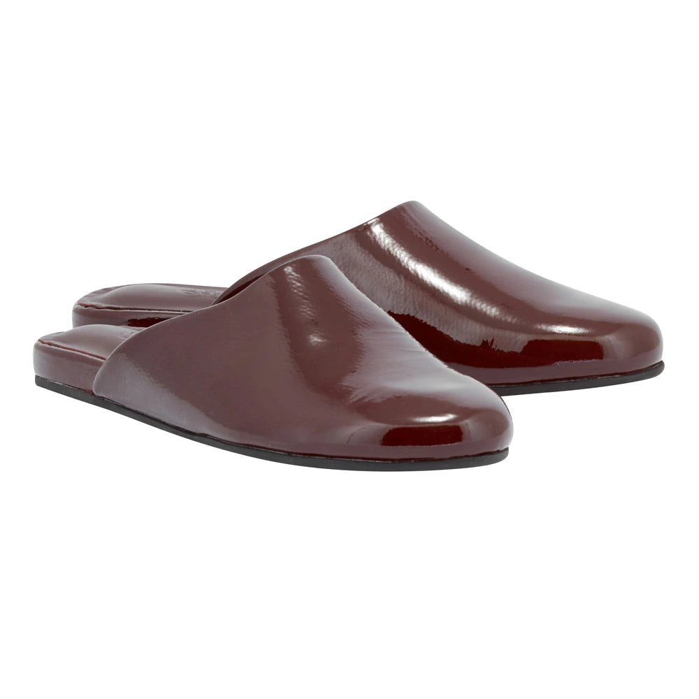 The Slipper Naplack Chocolate 3-4 view