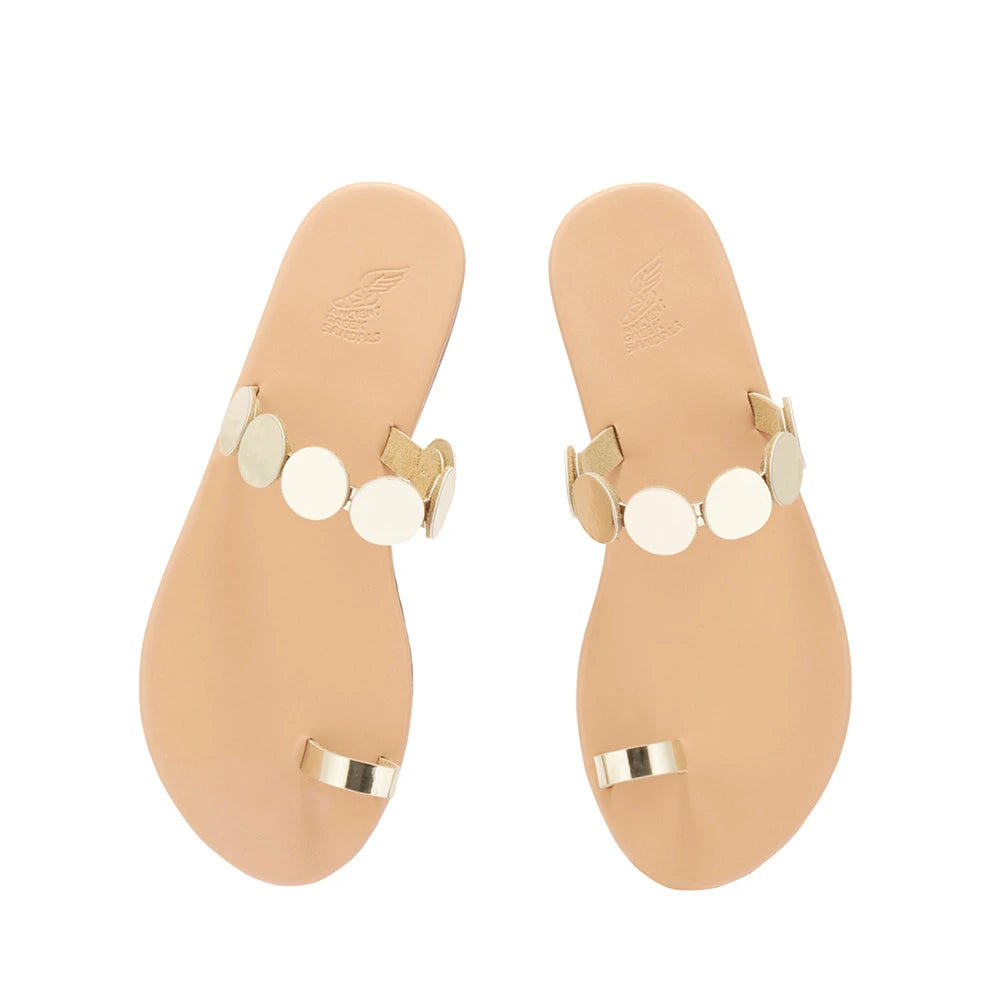 Calisto Mirror Gold sandals top
