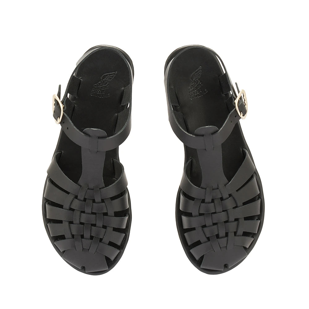 Karina Leather Black sandals top