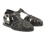 Karina Leather Black sandals 3-4