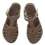 Karina Leather Khaki sandals top