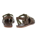 Karina Leather Khaki sandals back