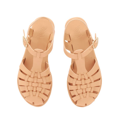 Karina Leather Natural sandals top