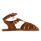 Karina Shells Suede Rust sandals side