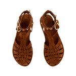 Karina Shells Suede Rust sandals top