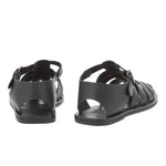 Nestoras Leather Black sandals back