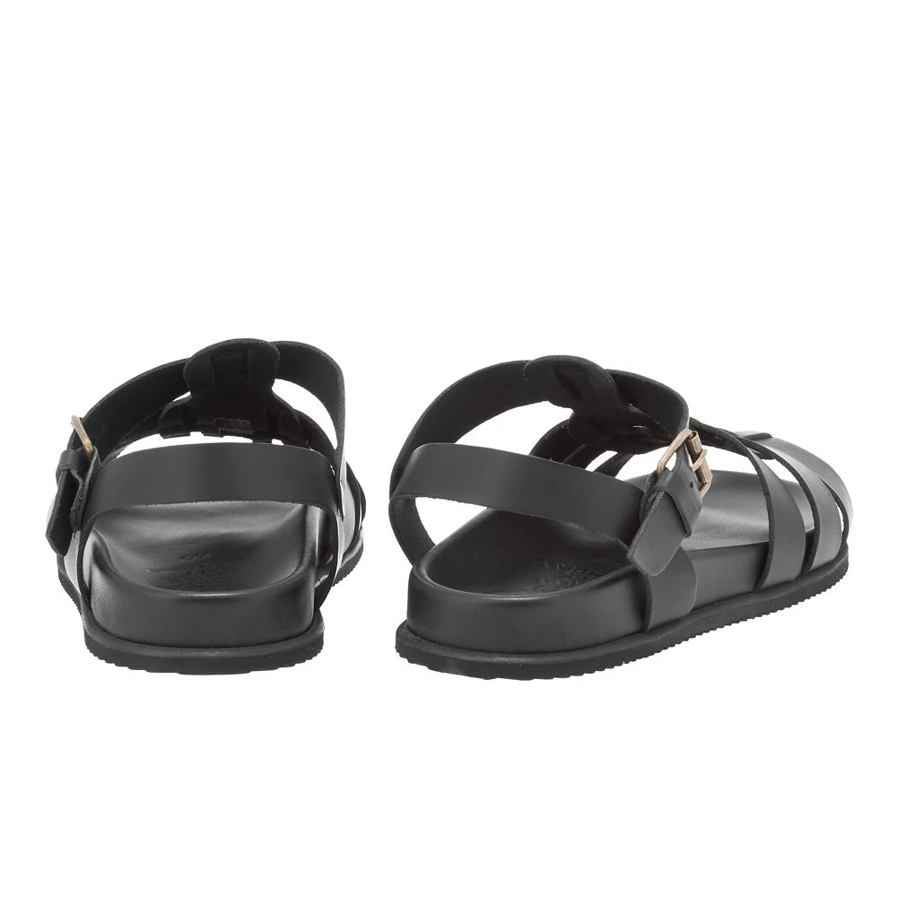 Ektoras Footbed Leateher Black sandals back