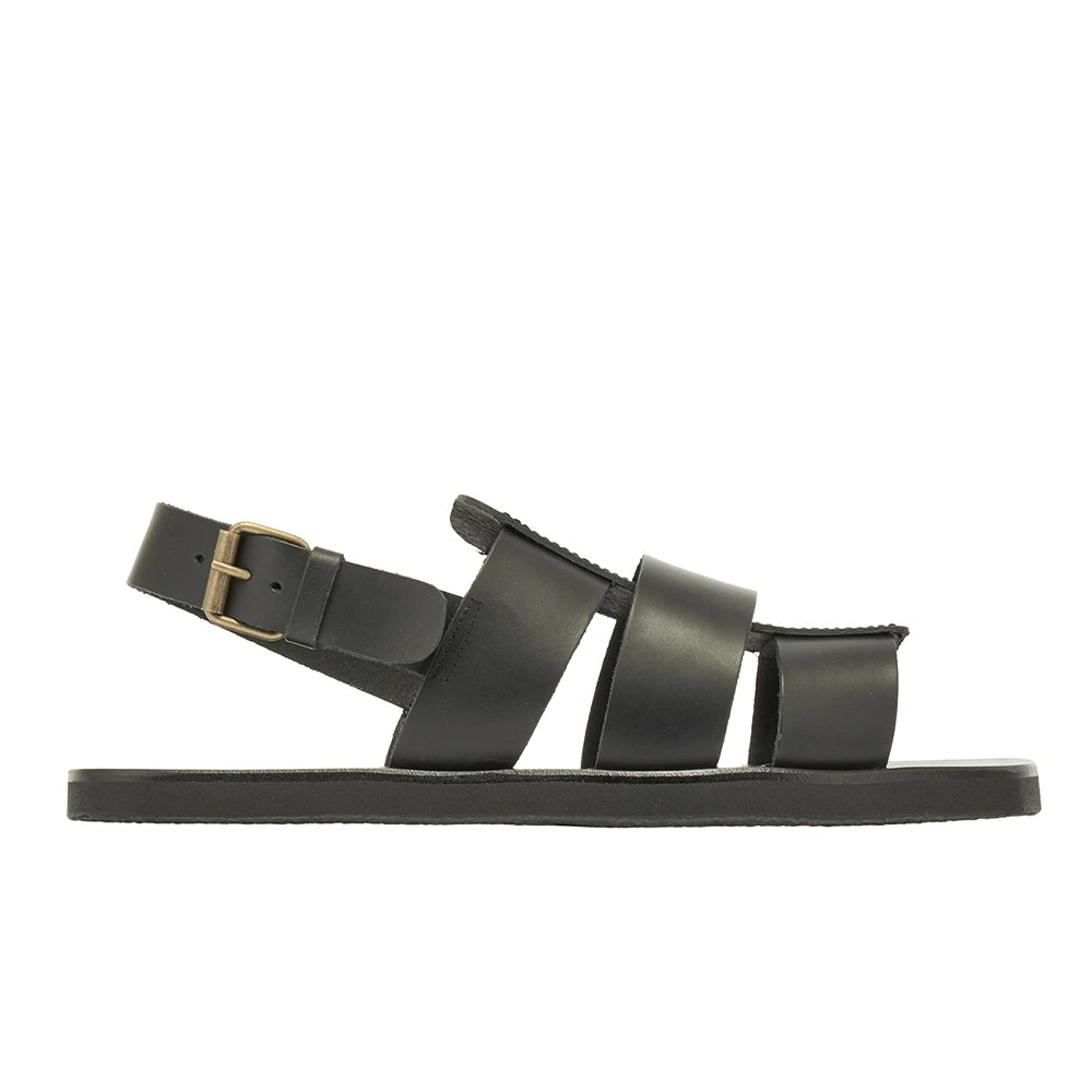 Thanos Leather Black sandals side