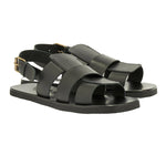 Thanos Leather Black sandals 3-4