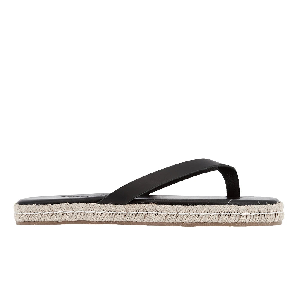 Solon Espadrille Leather Black sandals side
