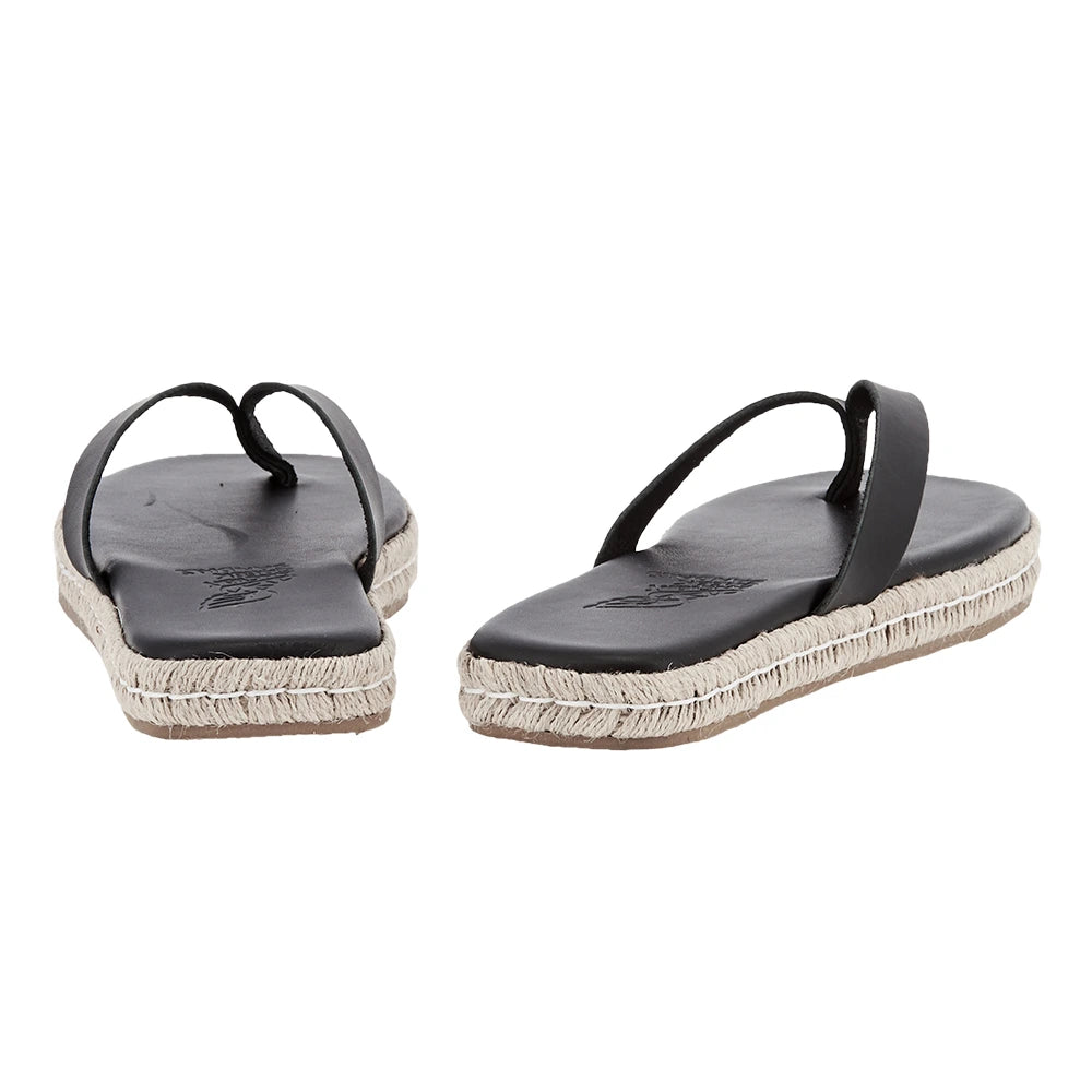 Solon Espadrille Leather Black sandals back