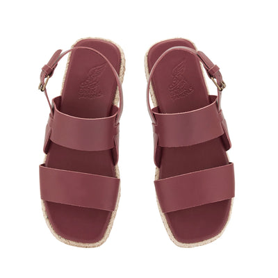 Irodotos Espadrille Leather Chestnut sandals top