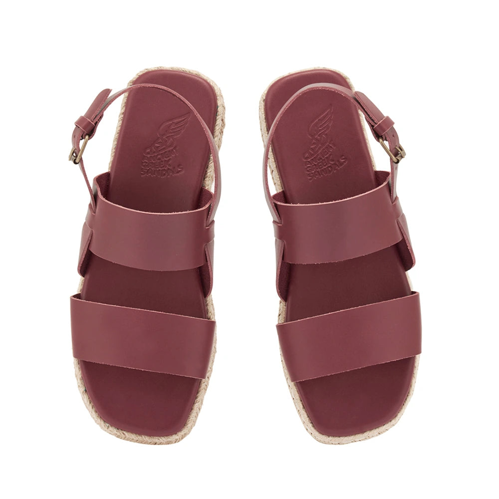 Irodotos Espadrille Leather Chestnut sandals top