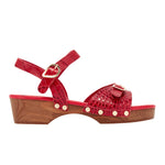 Irini Clog  Croc Leather Red sandals side