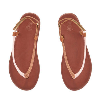 Zoi Cord/Leather Pink/Tan sandals top