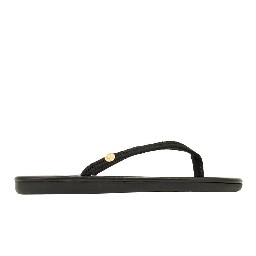 Saionara Rope/Leather Black sandals side