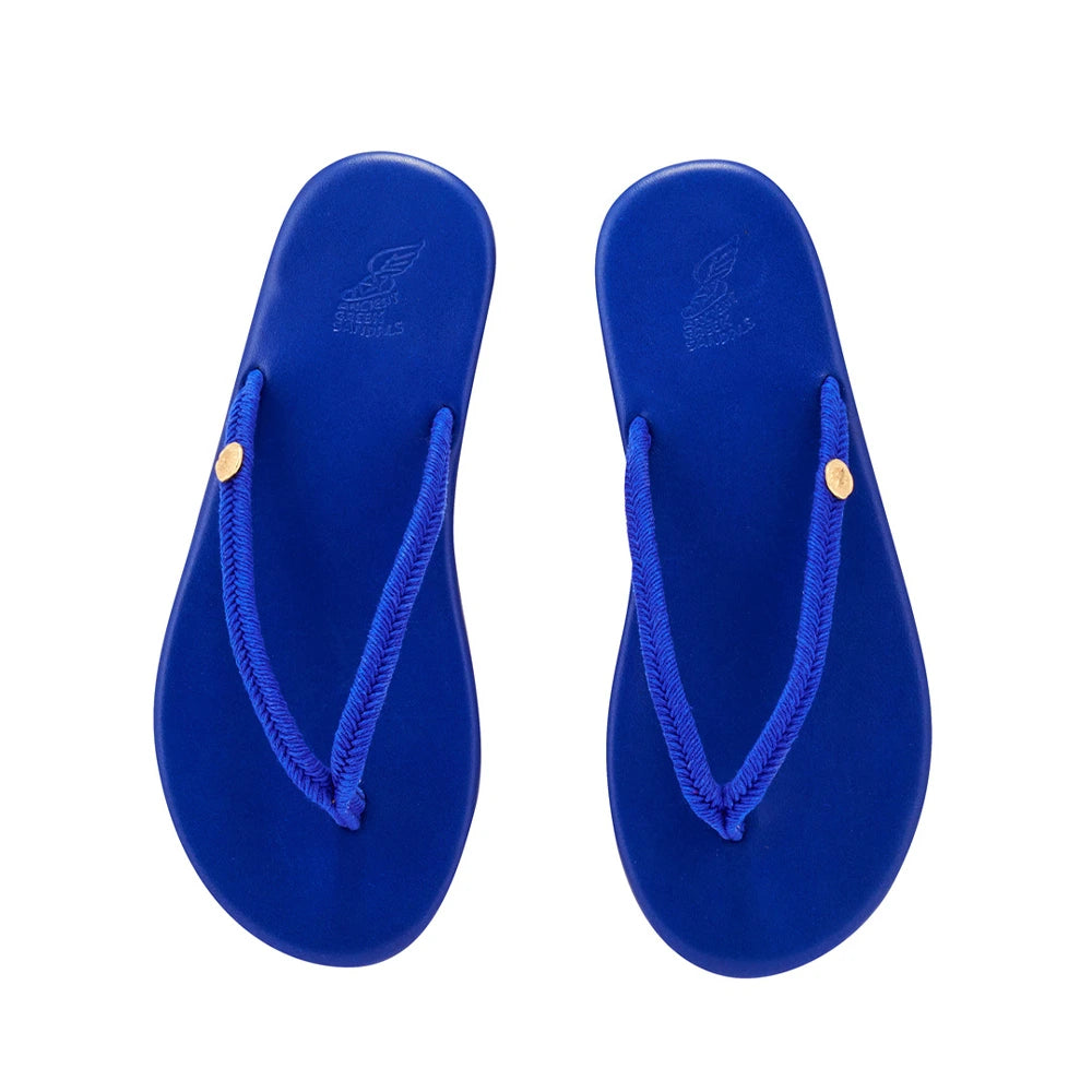 Saionara Rope/Leather Blue sandals top