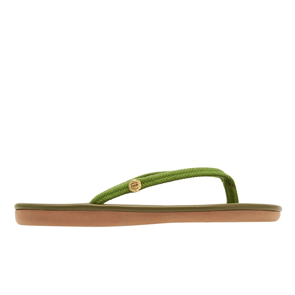 Saionara Rope/Leather Green sandals side