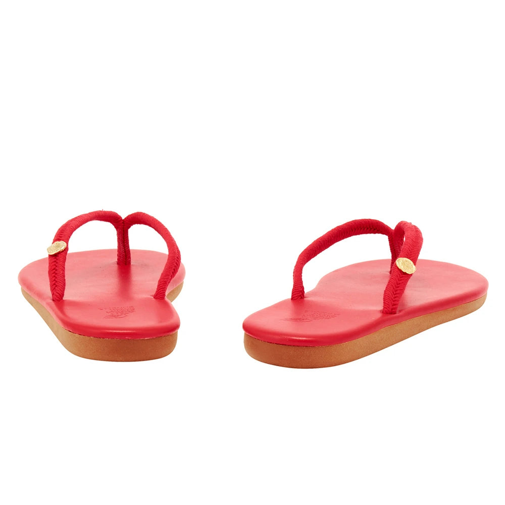 Saionara Rope/Leather Red sandals back
