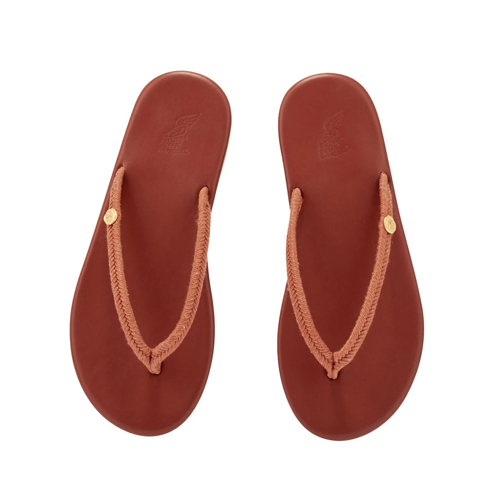 Saionara Rope/Leather Tan sandals top