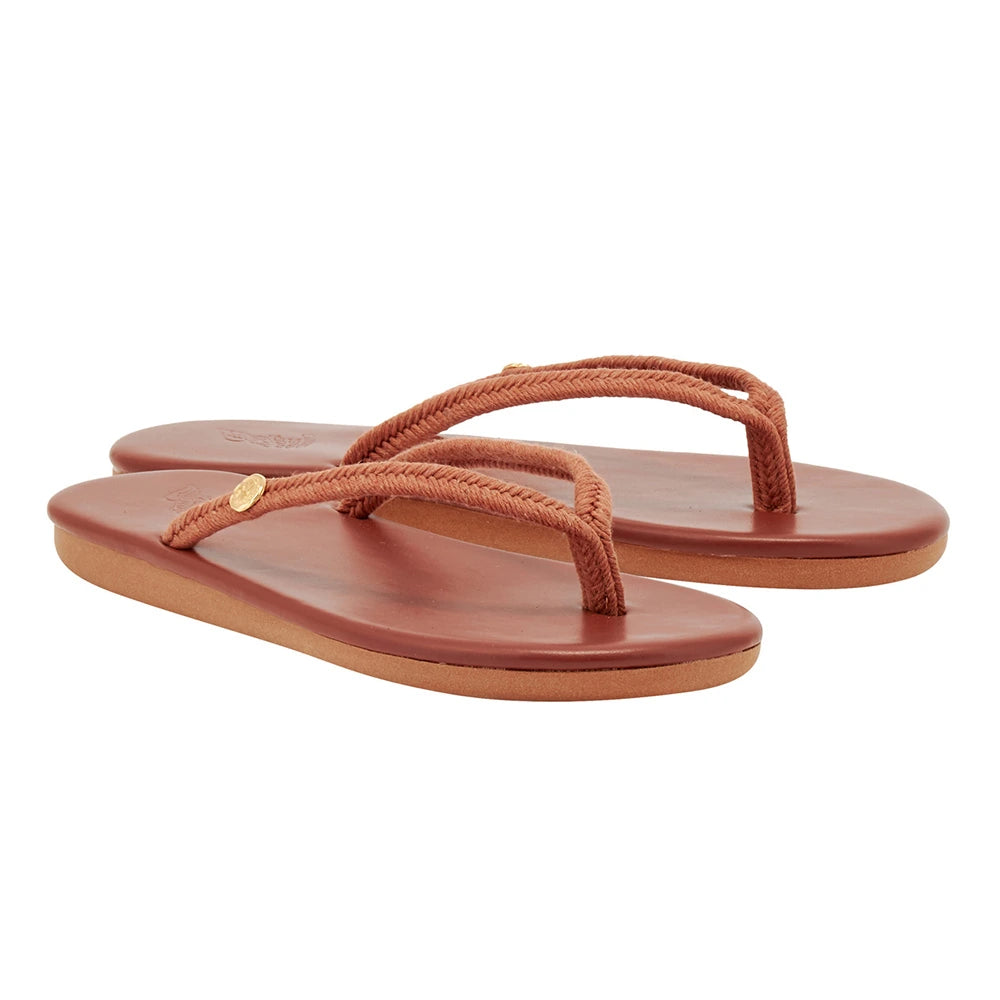 Saionara Rope/Leather Tan sandals 3-4