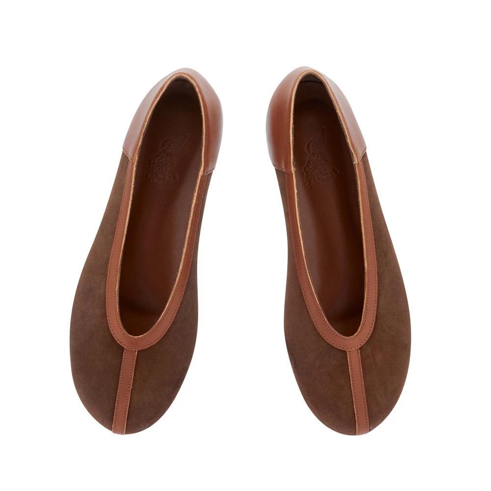 Aeropi Ballet Flat Brown/Cotto top view