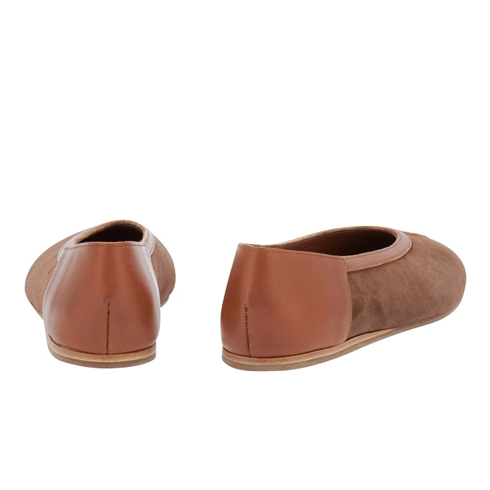 Aeropi Ballet Flat Brown/Cotto back view