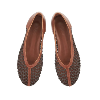 Aeropi Ballet Flat Raffia T-Moro top