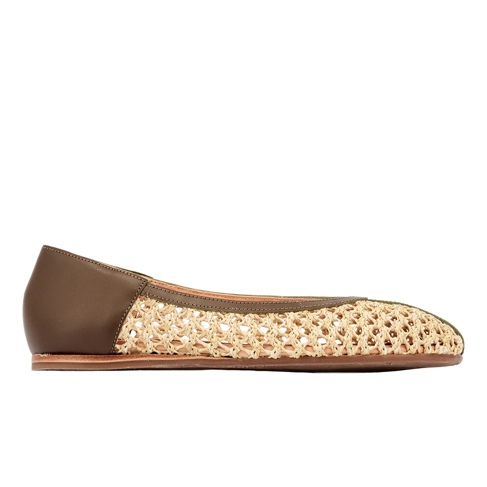 Aeropi Ballet Flat Natural/Khaki