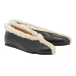 Aeropi Ballet Flat Leather Black 3-4 view