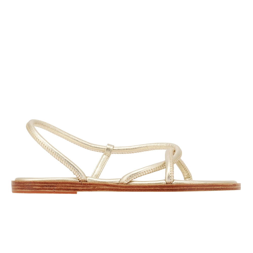 Bomba Leather Platinum sandals side