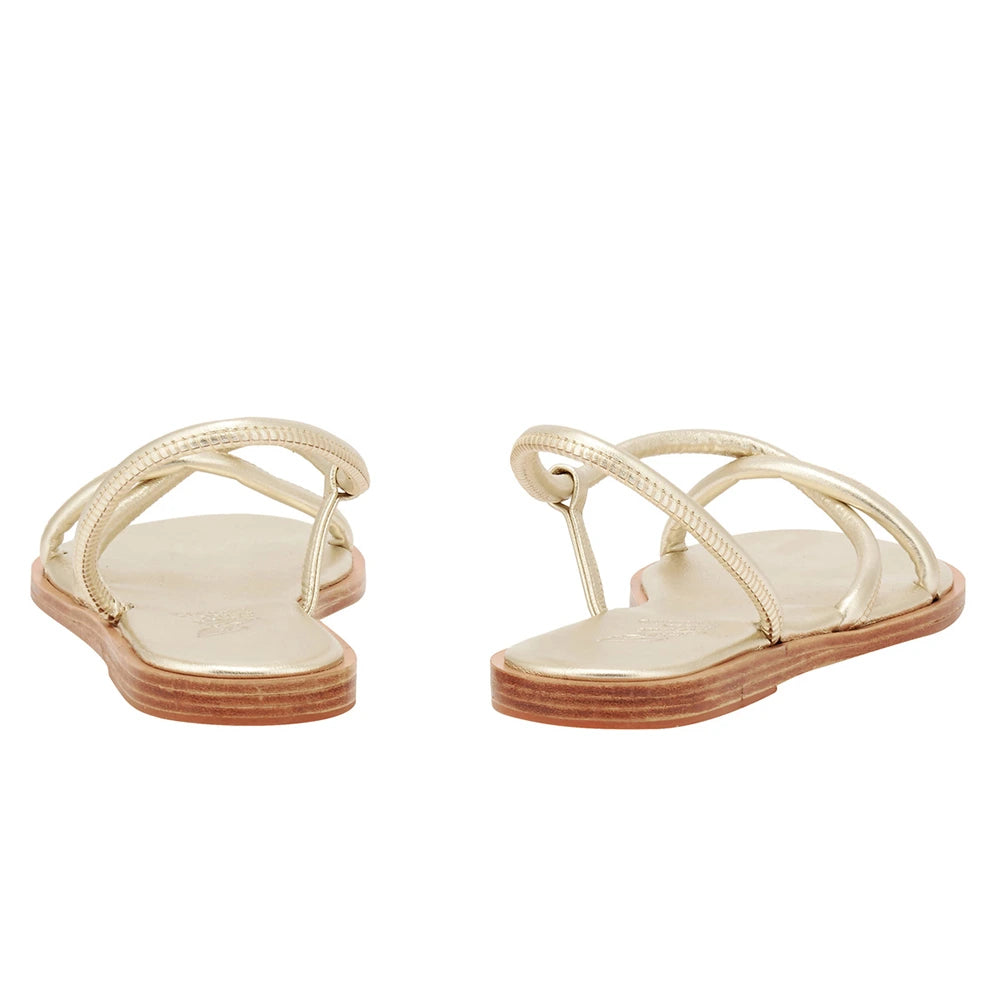 Bomba Leather Platinum sandals back