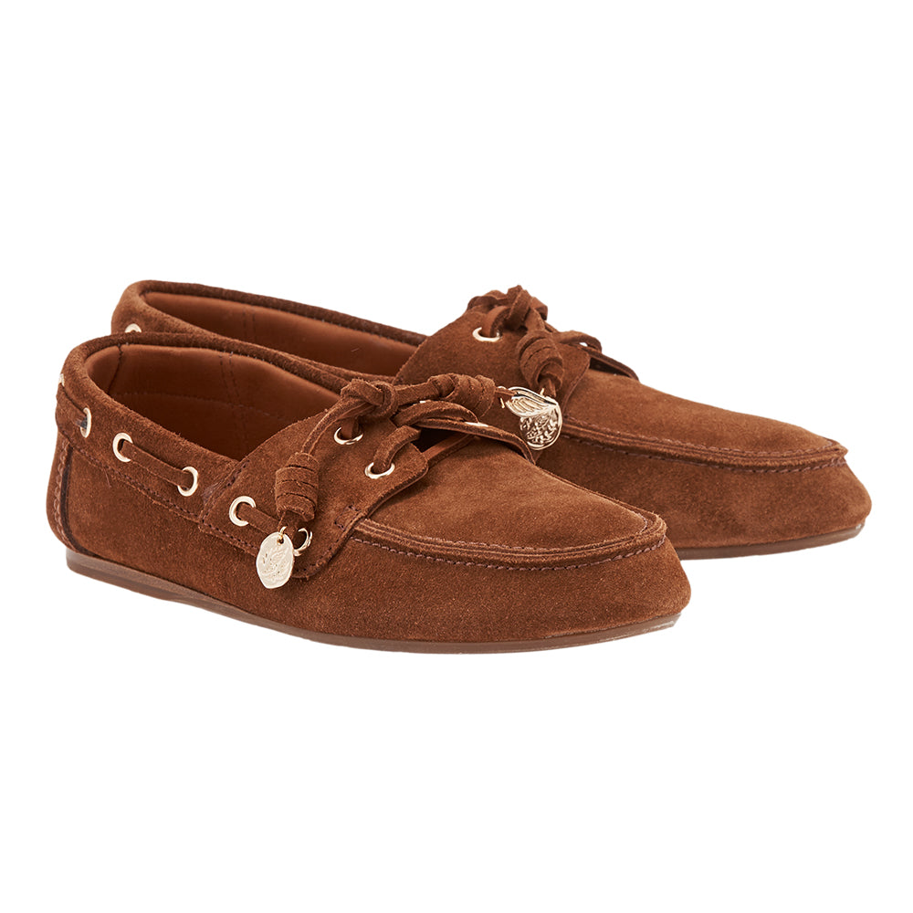 Pliaria Boat Shoe Suede Rust 3-4
