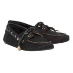 Pliaria Boat Shoe Pony Black 3-4 view